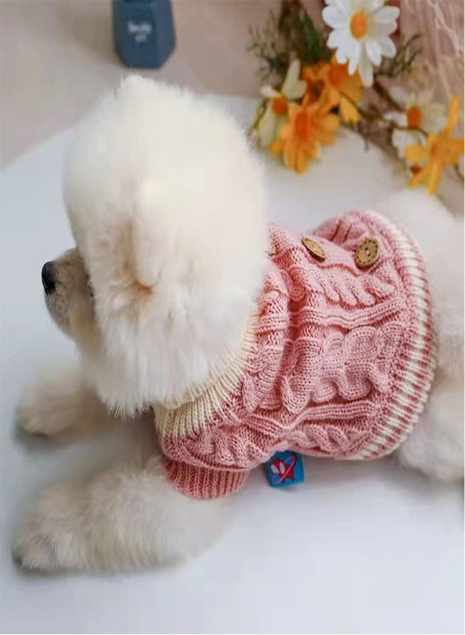 Wiz BBQT Knitted Dog Sweater for Small Dogs Cats Thick Warm Puppy Clothes Turtleneck Elastic Chihuahua Bulldog Dachshund Outfits(Small,Pink) - Image 3