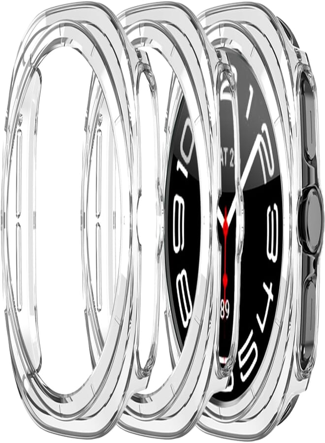 Yrzper Compatible for Galaxy Watch Ultra 47mm Hard PC Case Resistant Impact Shockproof Protective All-Around Edge Protective Bumper Cover Face for Samsung Galaxy Watch Ultra 47mm (2Clear)