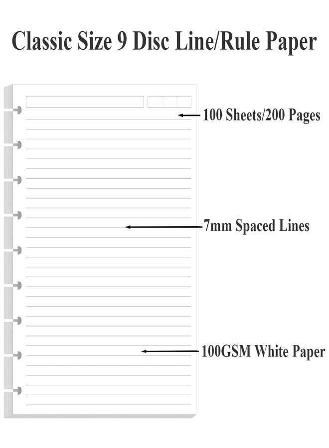 ورق إعادة تعبئة مُسطّر مُجلّد بـ 9 أقراص، حجم كلاسيكي، حشوات Happy Planners مُثقّبة مُسبقًا، 100 ورقة/200 صفحة من الورق السائب، ورق أبيض 100 غرام/متر مربع، 7 بوصات × 9.25 بوصة - Image 5