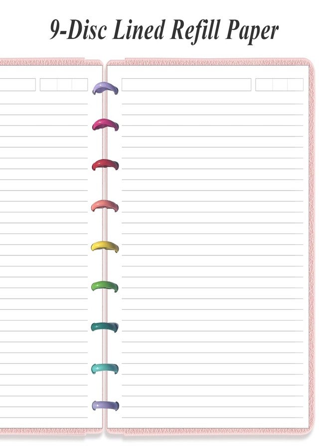 ورق إعادة تعبئة مُسطّر مُجلّد بـ 9 أقراص، حجم كلاسيكي، حشوات Happy Planners مُثقّبة مُسبقًا، 100 ورقة/200 صفحة من الورق السائب، ورق أبيض 100 غرام/متر مربع، 7 بوصات × 9.25 بوصة - Image 2