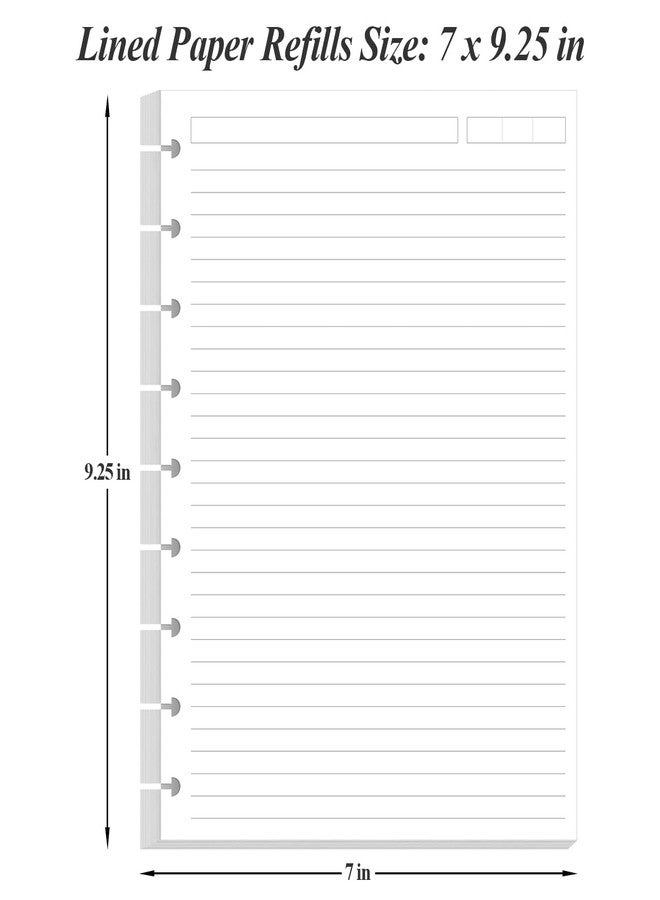 ورق إعادة تعبئة مُسطّر مُجلّد بـ 9 أقراص، حجم كلاسيكي، حشوات Happy Planners مُثقّبة مُسبقًا، 100 ورقة/200 صفحة من الورق السائب، ورق أبيض 100 غرام/متر مربع، 7 بوصات × 9.25 بوصة - Image 3