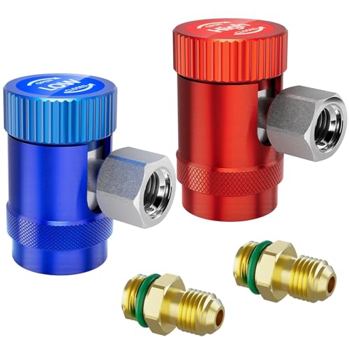 HTOMT R1234yf AdapterAdjustable R1234yf Quick Couplers AdapterAir Conditioning Line Repair Tools HighLow Side Connectors R1234yf Quick Coupler Kitr1234yf Adapter Set of 2 - Image 1