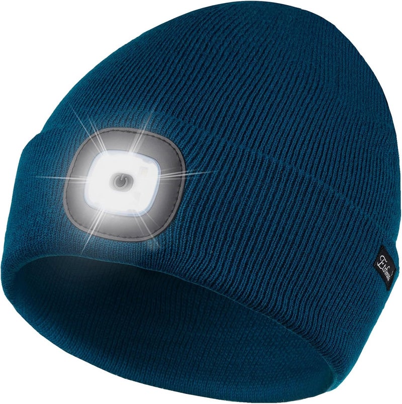 Etsfmoa Store Unisex Beanie with The Light Gifts for Men Dad Father USB Rechargeable Caps - Image 1