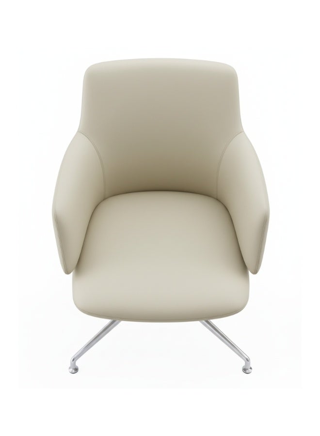 NEO FRONT FURNITURE Meeting Chair Premium Beige Leather - Stylish PU Reclining Office Conference Seating for Office, Hotel, and Home Use (1) - Image 4