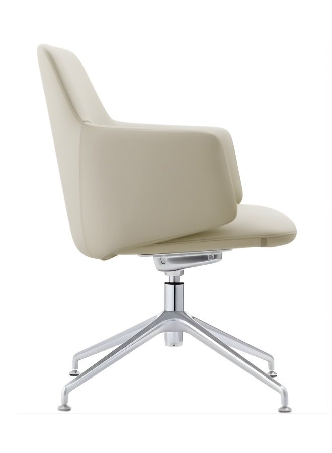 NEO FRONT FURNITURE Meeting Chair Premium Beige Leather - Stylish PU Reclining Office Conference Seating for Office, Hotel, and Home Use (1) - Image 3