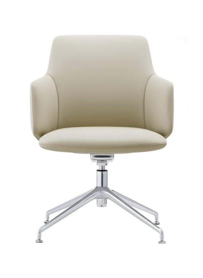 NEO FRONT FURNITURE Meeting Chair Premium Beige Leather - Stylish PU Reclining Office Conference Seating for Office, Hotel, and Home Use (1) - Image 2