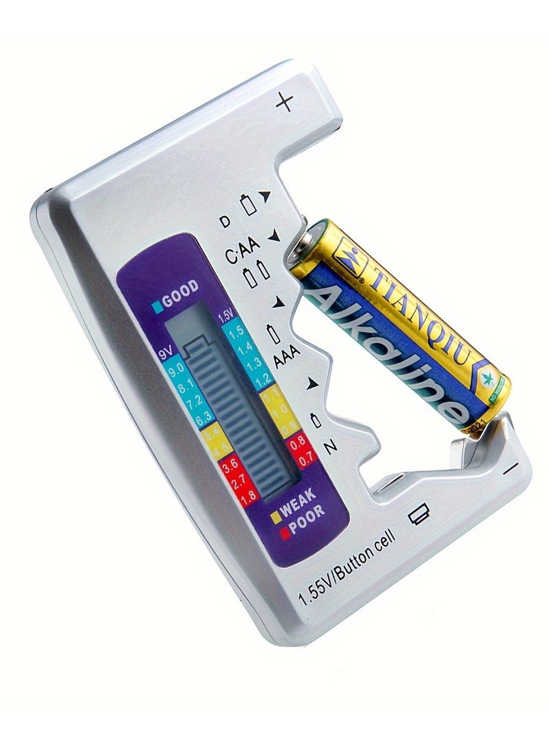 Versatile Digital Battery Tester - Quick & Easy Check for C, AA, AAA, D, N, 9V, 6F22, 1.5V Button Cell Batteries with LCD Display  - Image 3