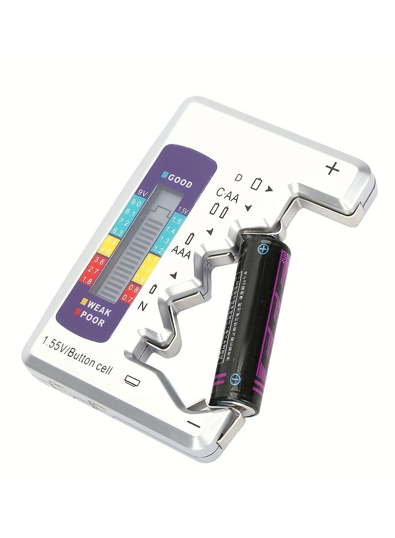 Versatile Digital Battery Tester - Quick & Easy Check for C, AA, AAA, D, N, 9V, 6F22, 1.5V Button Cell Batteries with LCD Display  - Image 2