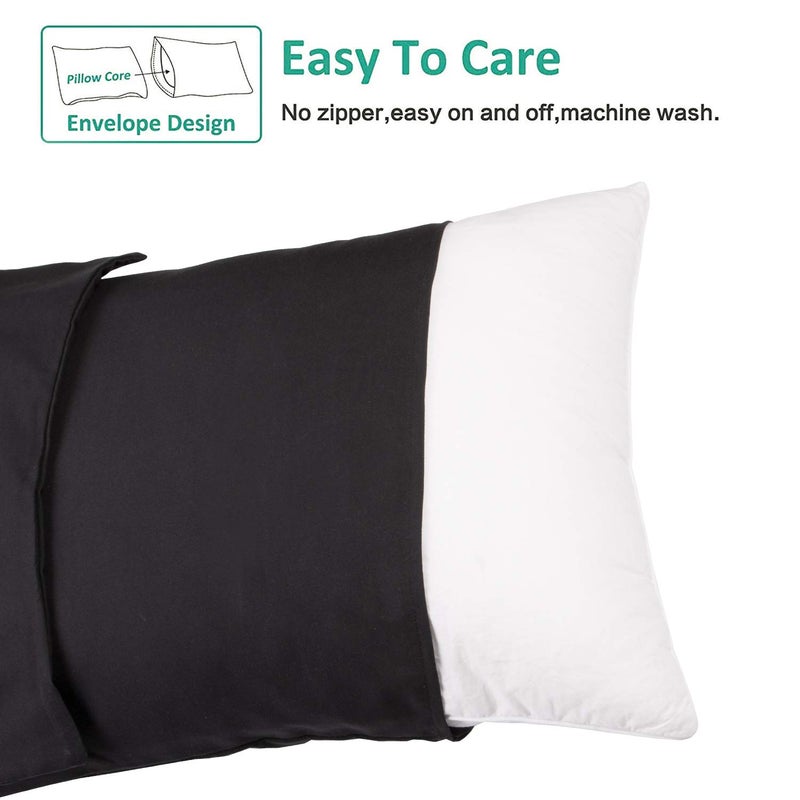 NTBAY Queen Pillowcase Set - 4 Pack Brushed Microfiber 20x30 Pillowcases - Soft, Wrinkle-Free, Fade-Resistant, Stain-Resistant, Black Pillowcases with Envelope Closure - 20x30 Inches, Black - Image 3
