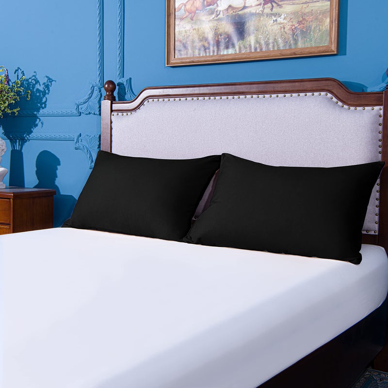 NTBAY Queen Pillowcase Set - 4 Pack Brushed Microfiber 20x30 Pillowcases - Soft, Wrinkle-Free, Fade-Resistant, Stain-Resistant, Black Pillowcases with Envelope Closure - 20x30 Inches, Black - Image 5