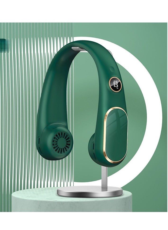 Y&D - The New Leafless Neck Fan Usb Rechargeable Digital Display Mute Outdoor Portable Mini Neck Small Fan - Image 1
