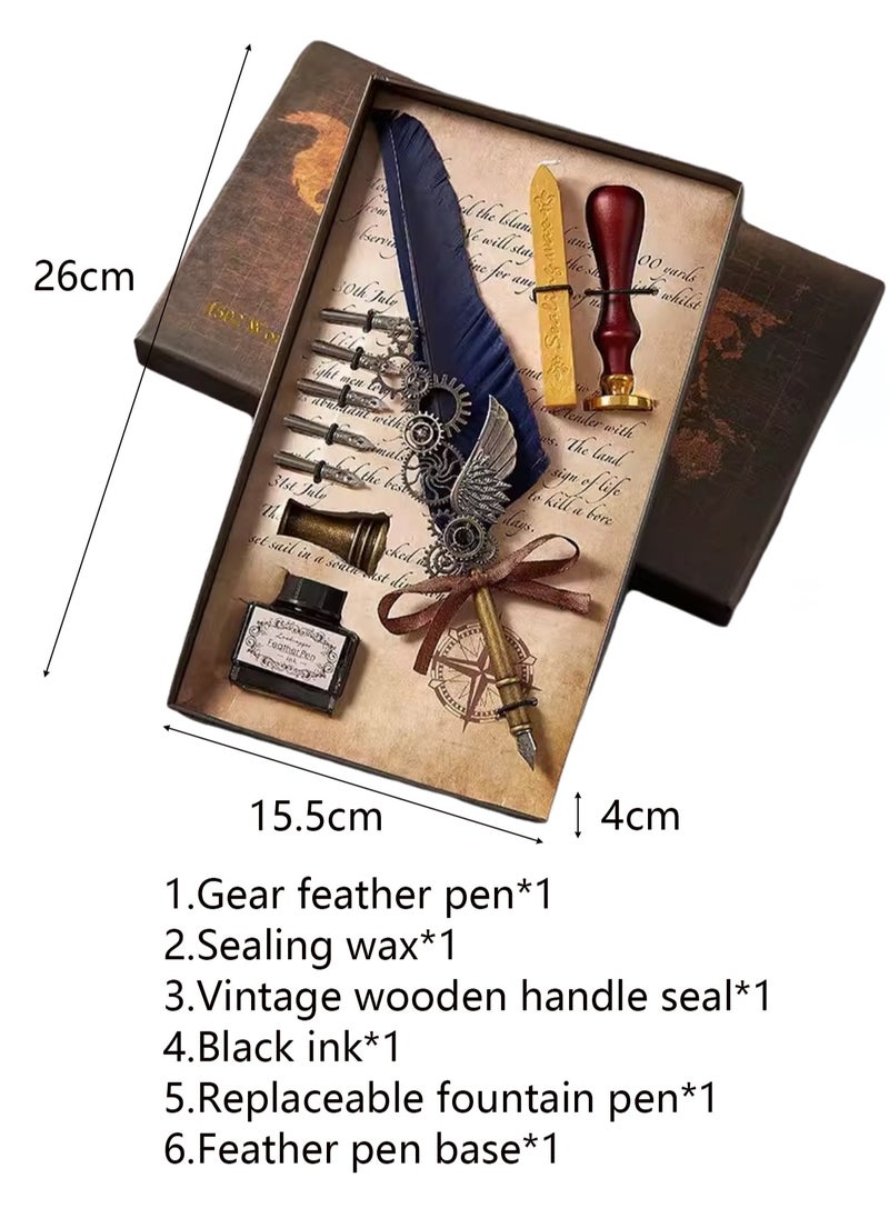 Generic - Creative And Practical, Niche High-end Gigh-value Feather Pen (Navy Blue) - Image 1