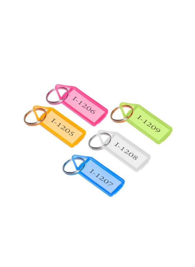 SNDIA - SNDIA 25 Pcs Key Tag Multicolor Keyring & Keychain With Name Tag Labels Assorted Keychain With Two Side Id Label And Split Ring For Office, Home Key - Plastic - Image 1