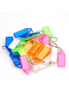 SNDIA 25 Pcs Key Tag Multicolor Keyring & Keychain With Name Tag Labels Assorted Keychain With Two Side Id Label And Split Ring For Office, Home Key - Plastic