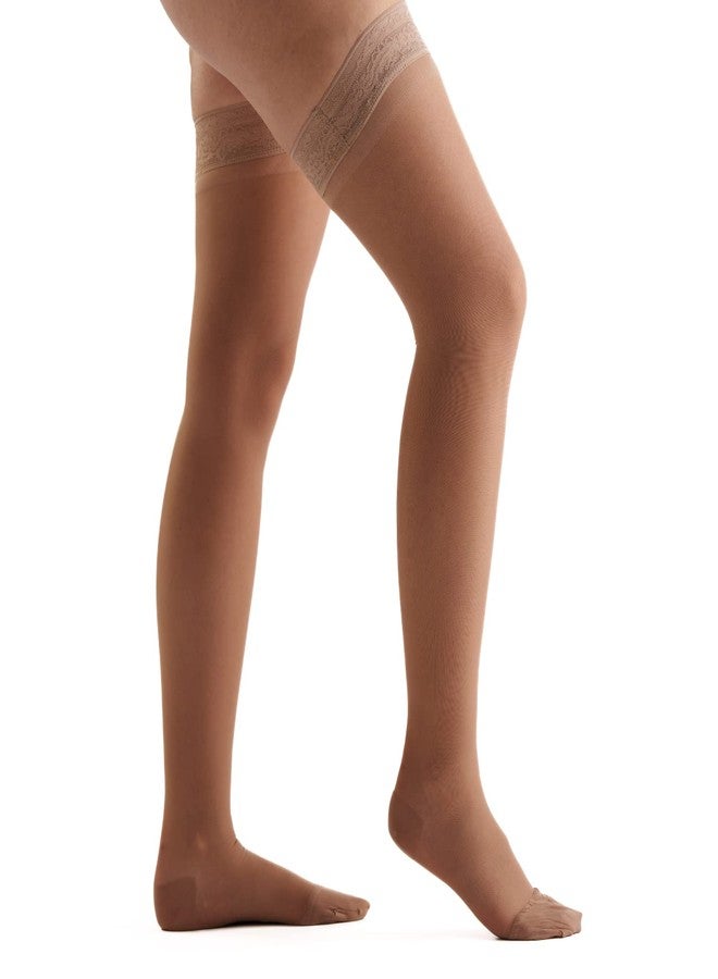 EvoNation Women’s Thigh High 8-15 mmHg Sheer Graduated Compression Stockings - Mild Pressure Compression Garment - Image 2