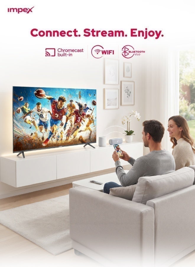 Impex 50 Inch Google QLED TV, 4K Ultra HD 3840x2160, Smart TV with Voice Remote, Dolby Audio, WiFi Bluetooth, HDMI ARC, DVB T2/S2, 178° Viewing Angle, Wall Mount Included, 2 Year Warranty - evoQ 50S4QLC2R120 Evoq50QLC Black - Image 4