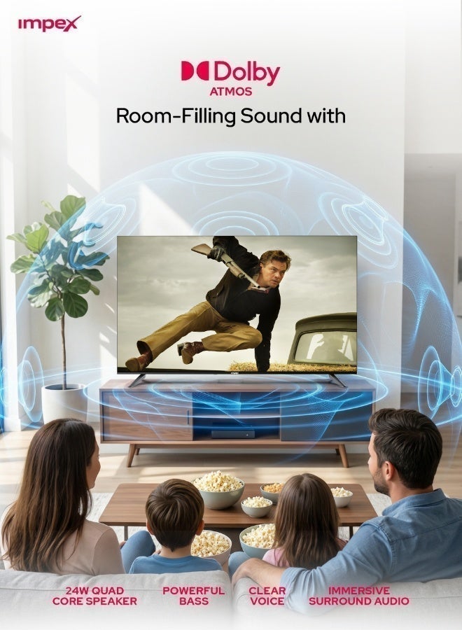 Impex 50 Inch Google QLED TV, 4K Ultra HD 3840x2160, Smart TV with Voice Remote, Dolby Audio, WiFi Bluetooth, HDMI ARC, DVB T2/S2, 178° Viewing Angle, Wall Mount Included, 2 Year Warranty - evoQ 50S4QLC2R120 Evoq50QLC Black - Image 5