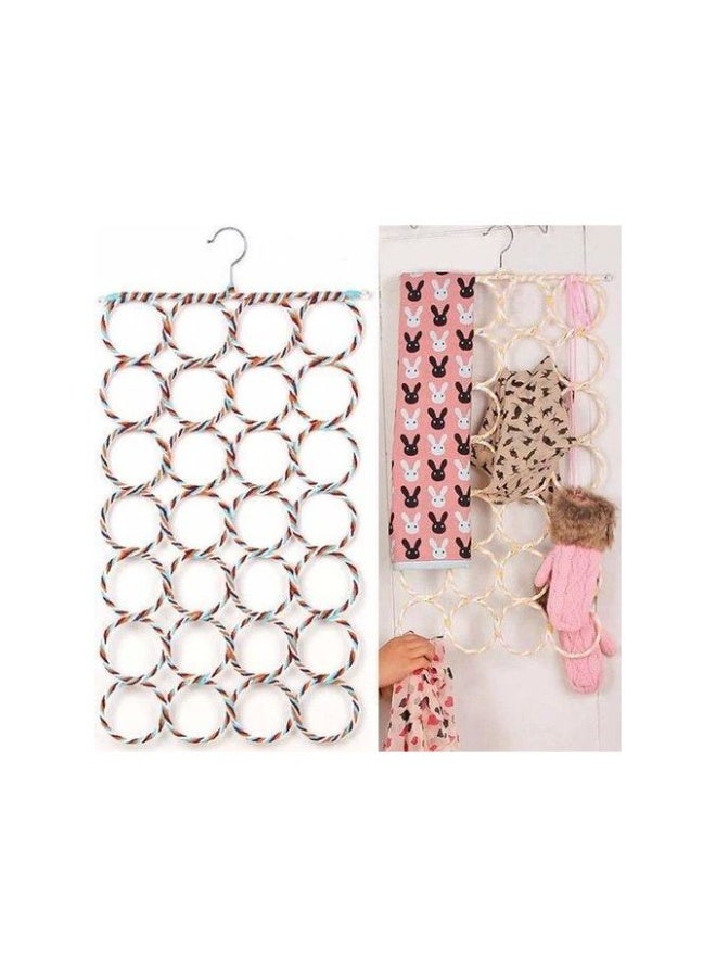 2 شماعة متعددة الاستخدامات للطرح والكرفتات – 28 عين بألوان متعددة لتعليق سهل وتنظيم أنيق للملابس - Image 1