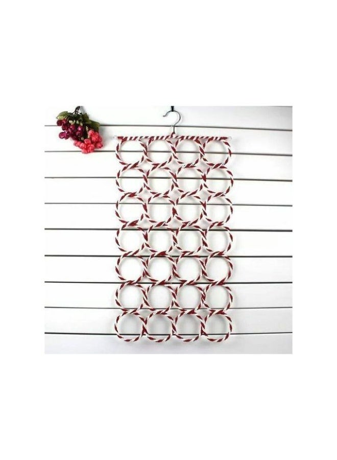 2 شماعة متعددة الاستخدامات للطرح والكرفتات – 28 عين بألوان متعددة لتعليق سهل وتنظيم أنيق للملابس - Image 5