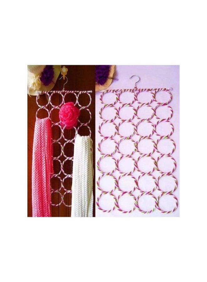 2 شماعة متعددة الاستخدامات للطرح والكرفتات – 28 عين بألوان متعددة لتعليق سهل وتنظيم أنيق للملابس - Image 4