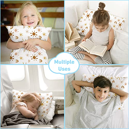 Babebay 2-Pack Toddler Pillow,13X18 Cotton Toddler Pillows for Sleeping, Machine Washable Kids Pillows with Pillowcase, Perfect for Travel, Toddlers Cot (Sunny Rainbow) - Image 4