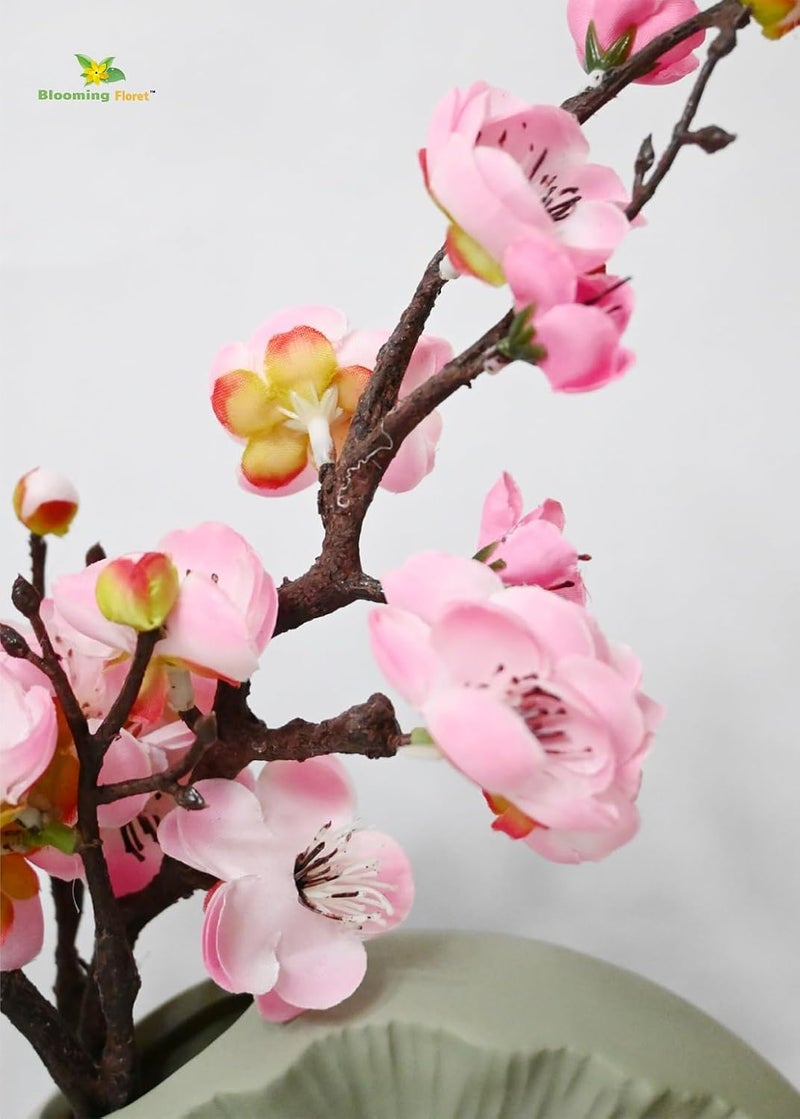 Blooming Floret Blooming Floret Artificial Plum Blossom Flower Stick Set of 2 Perfect for Home Decor Office Weddings GiftingNatural Looking Flower Stems 36 cm Durable Pink  - Image 2