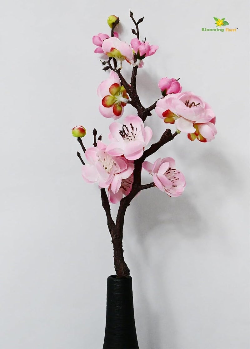 Blooming Floret Blooming Floret Artificial Plum Blossom Flower Stick Set of 2 Perfect for Home Decor Office Weddings GiftingNatural Looking Flower Stems 36 cm Durable Pink  - Image 1