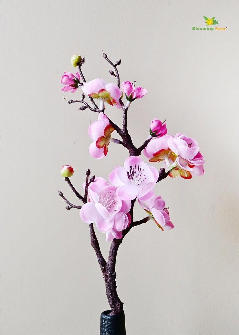 Blooming Floret Blooming Floret Artificial Plum Blossom Flower Stick Set of 2 Perfect for Home Decor Office Weddings GiftingNatural Looking Flower Stems 36 cm Durable Pink  - Image 5