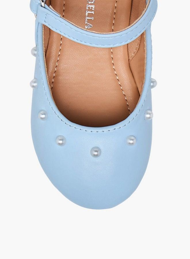 Flora Bella By Shoexpress Girls Embellished Ballerina Shoes with Hook and Loop Closure - Image 4