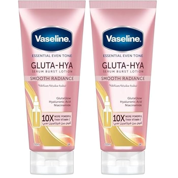 Vaseline® Gluta-Hya Smooth Radiance Serum Burst body Lotion,10x more powerful than vitamin c, for glowing & bright skin, 200ml (Pack of 2) - Image 1