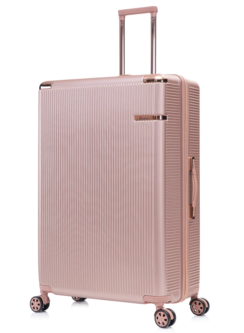 SENATOR Hard Case Large Checked Luggage Trolley For Unisex ABS Lightweight 4 Double Wheeled Suitcase With Built In TSA Type Lock A5123 Rose Gold