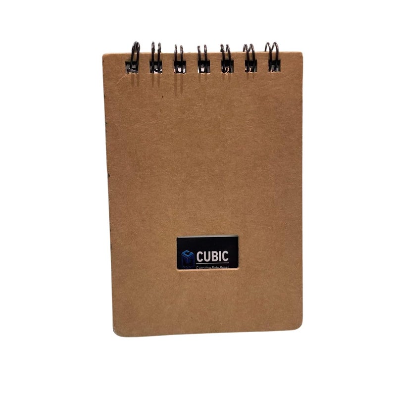 CUBIC A7 Wiro Pocket Notebook - Pack of 12 (Kraft Paper Brown) | Palm Notebook | Spiral-Bound | Compact & Eco-Friendly Notepad for Office, School & Daily Use - Image 1