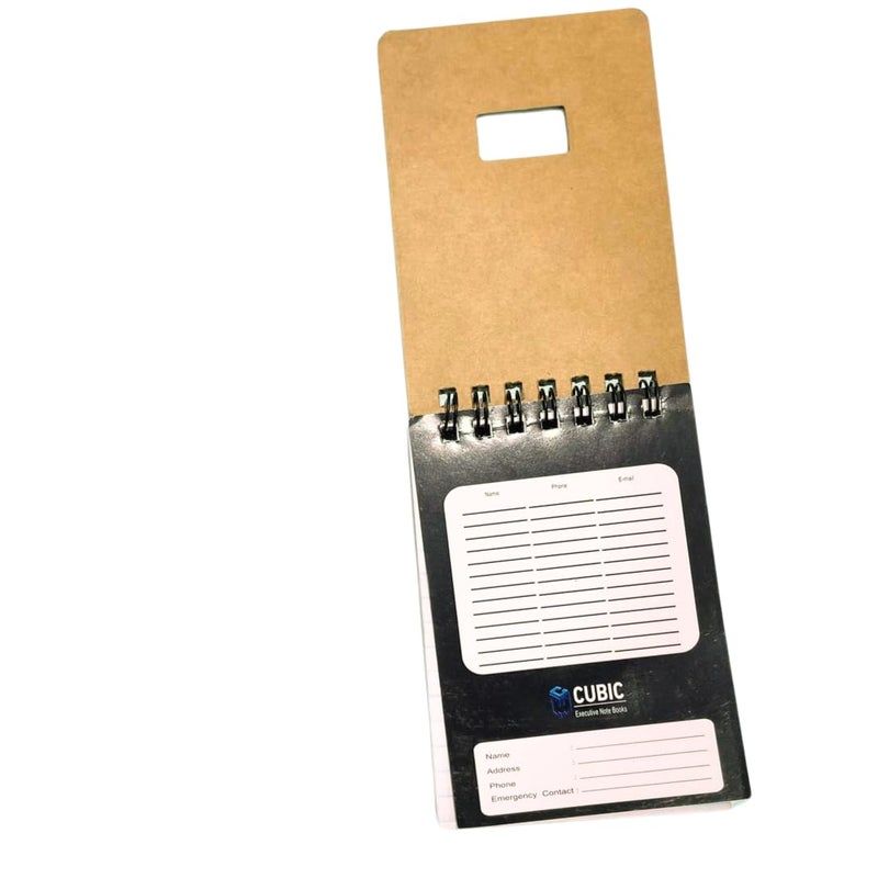 CUBIC A7 Wiro Pocket Notebook - Pack of 12 (Kraft Paper Brown) | Palm Notebook | Spiral-Bound | Compact & Eco-Friendly Notepad for Office, School & Daily Use - Image 3