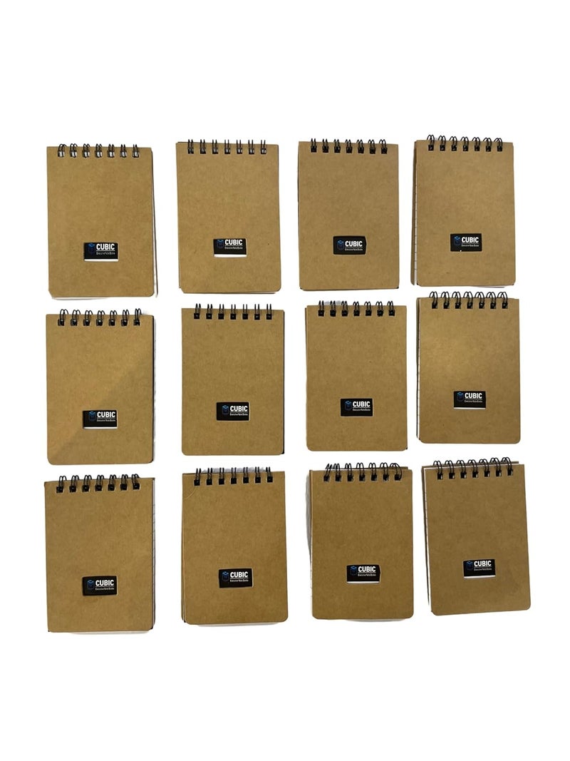 CUBIC A7 Wiro Pocket Notebook - Pack of 12 (Kraft Paper Brown) | Palm Notebook | Spiral-Bound | Compact & Eco-Friendly Notepad for Office, School & Daily Use - Image 5