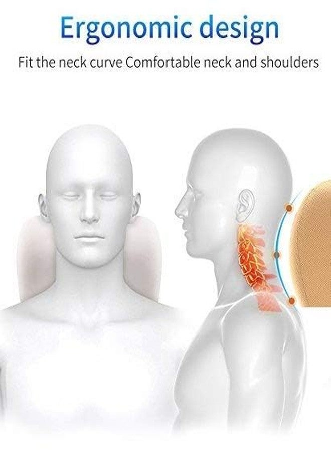 ARH Memory Foam Car Neck Pillow, Car Soft PU Leather Headrest Neck Support for Driving Home Office Black 2 PCS (Brown) - Image 3