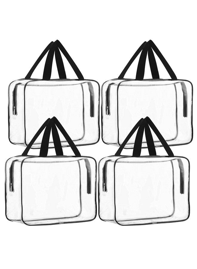 TULMAN 4 Pack PVC Transparent Travel Toiletry Bag - Cosmetic Makeup Organizer, Handbag & Kids Toy Storage, Convenient Storage Solution for Travel & Home Use - 30x22x8 CM - Image 1