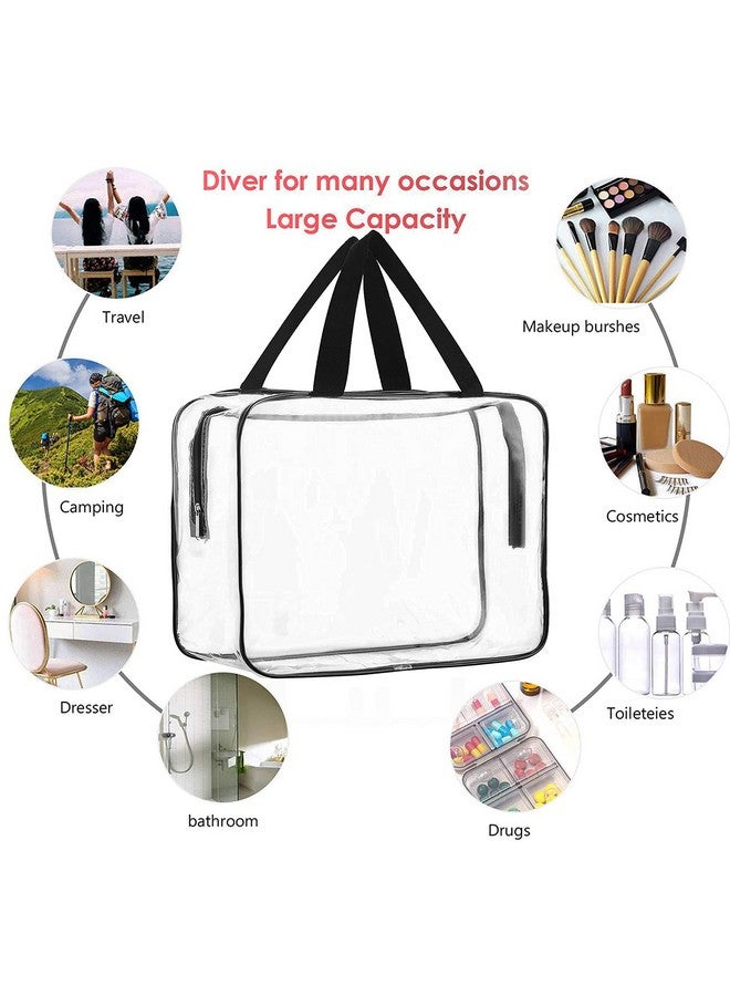 TULMAN 4 Pack PVC Transparent Travel Toiletry Bag - Cosmetic Makeup Organizer, Handbag & Kids Toy Storage, Convenient Storage Solution for Travel & Home Use - 30x22x8 CM - Image 5
