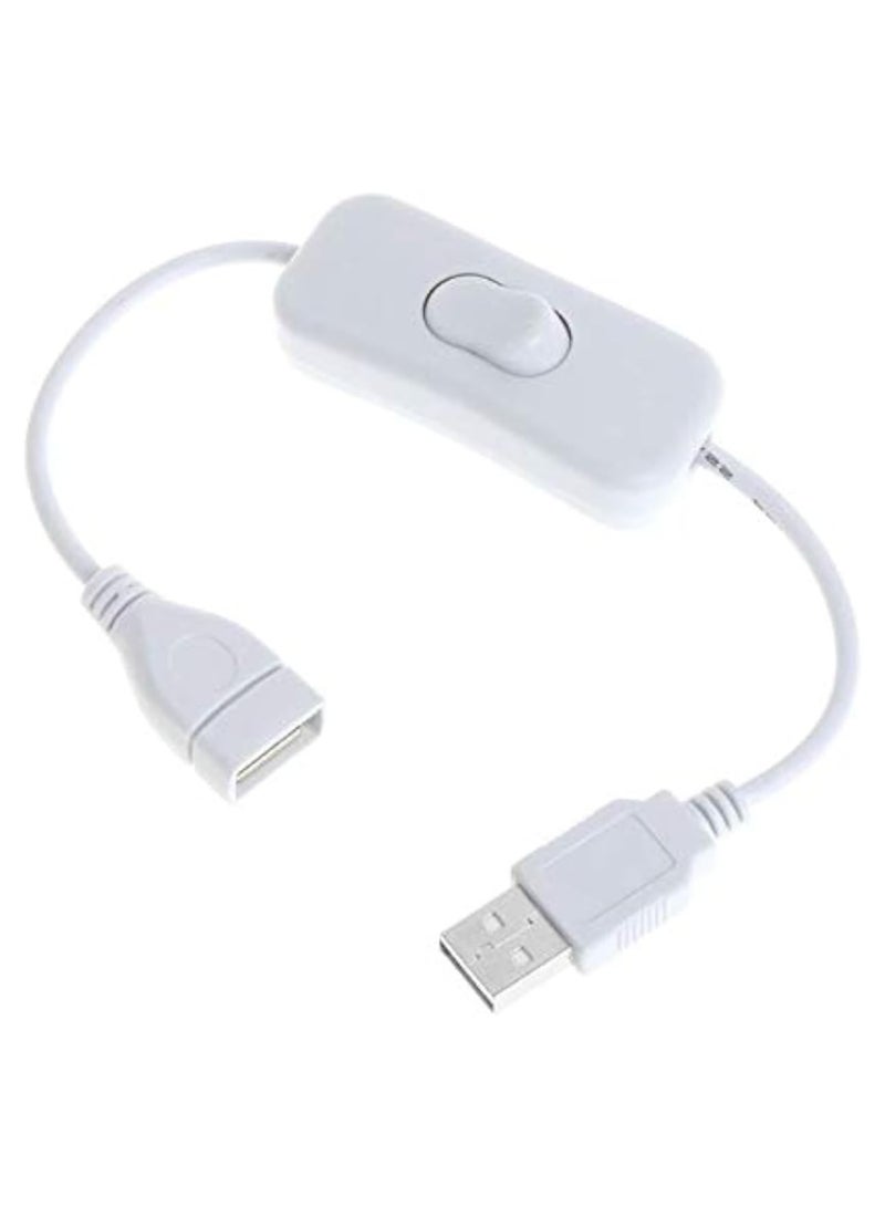 SOLDOUT USB 2.0 A Male to A Female Extension Extender With Switch ON OFF (28 CMS, White) - Image 1
