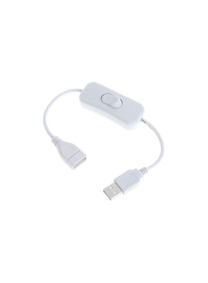SOLDOUT USB 2.0 A Male to A Female Extension Extender With Switch ON OFF (28 CMS, White) - Image 2