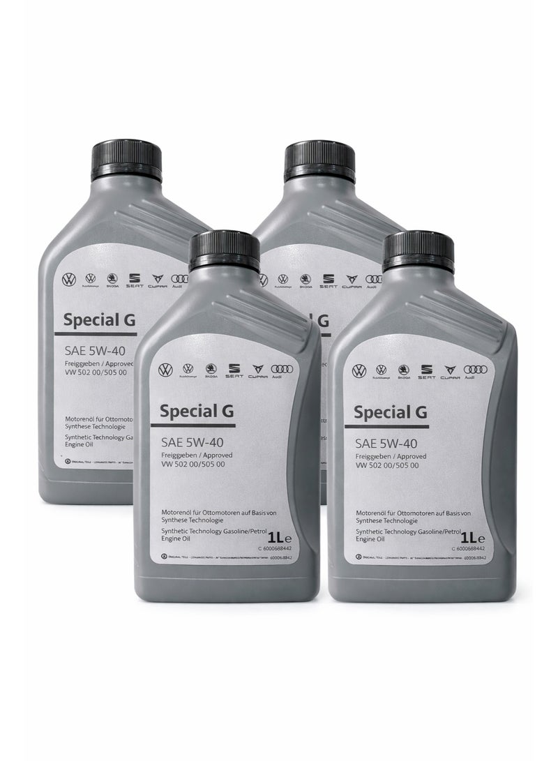زيت محرك فولكس فاجن Special G بدرجة 5W-40 مواصفة VW 502 00/505 00 سعة 1 لتر (عبوة 4 قطع)