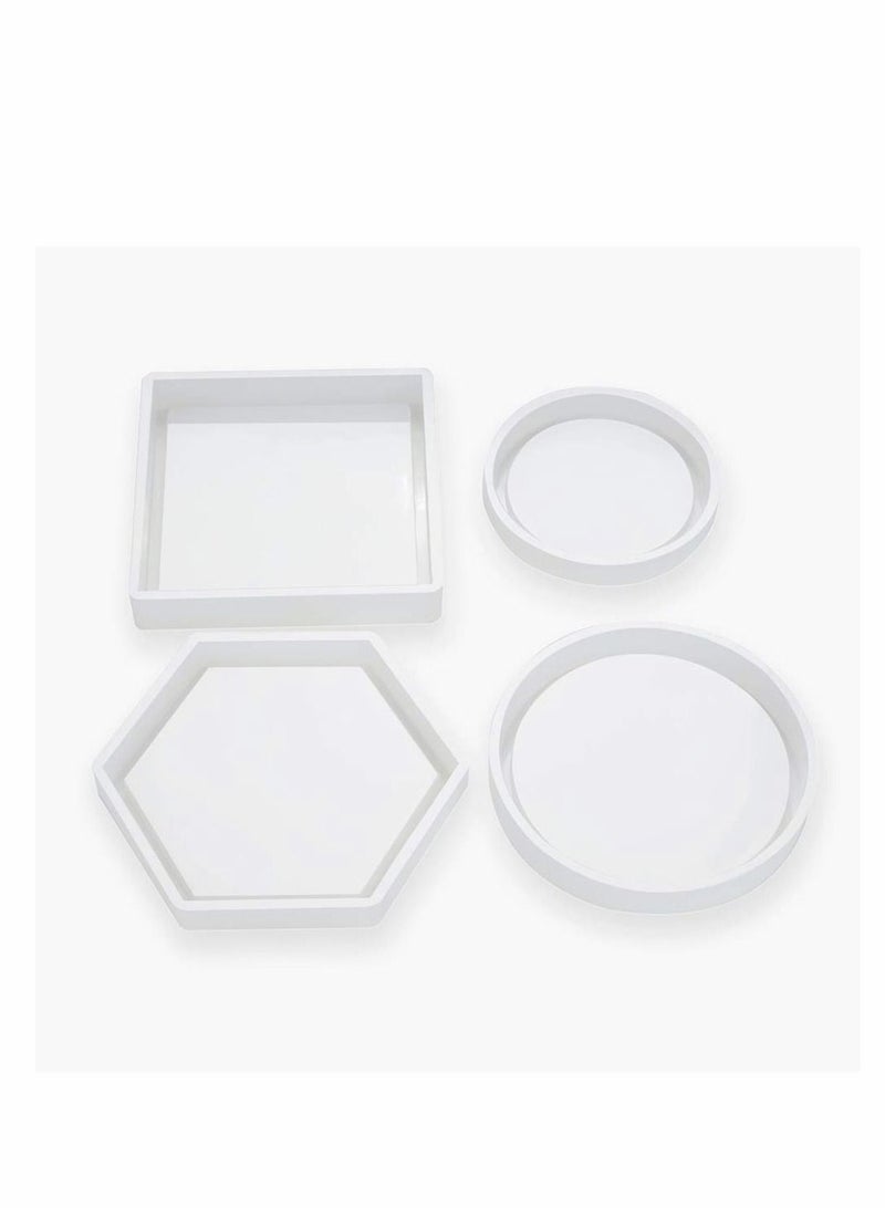4 Pack Wave Agate Coaster Resin Casting Mould Silicone Making Epoxy Mould Clay Coaster Epoxy Resin Mould for Home Decoration Craft DIY