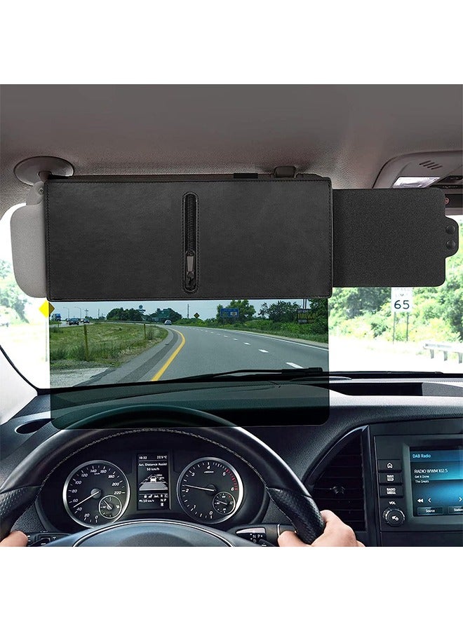 Generic Polarized Sun Visor for Car, Polarized Sun Visor Extender/ Extension with PC Lens and Side Sunshade, Anti-Glare, UV-Filtering for Car with Zipper Slider, Upgraded UV400  - Image 1