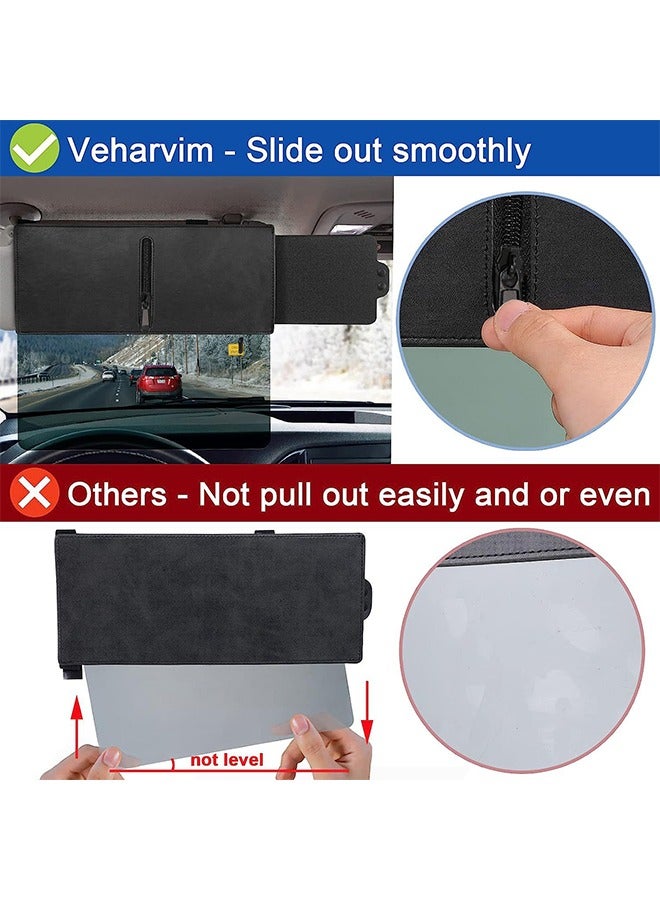 Generic Polarized Sun Visor for Car, Polarized Sun Visor Extender/ Extension with PC Lens and Side Sunshade, Anti-Glare, UV-Filtering for Car with Zipper Slider, Upgraded UV400  - Image 3