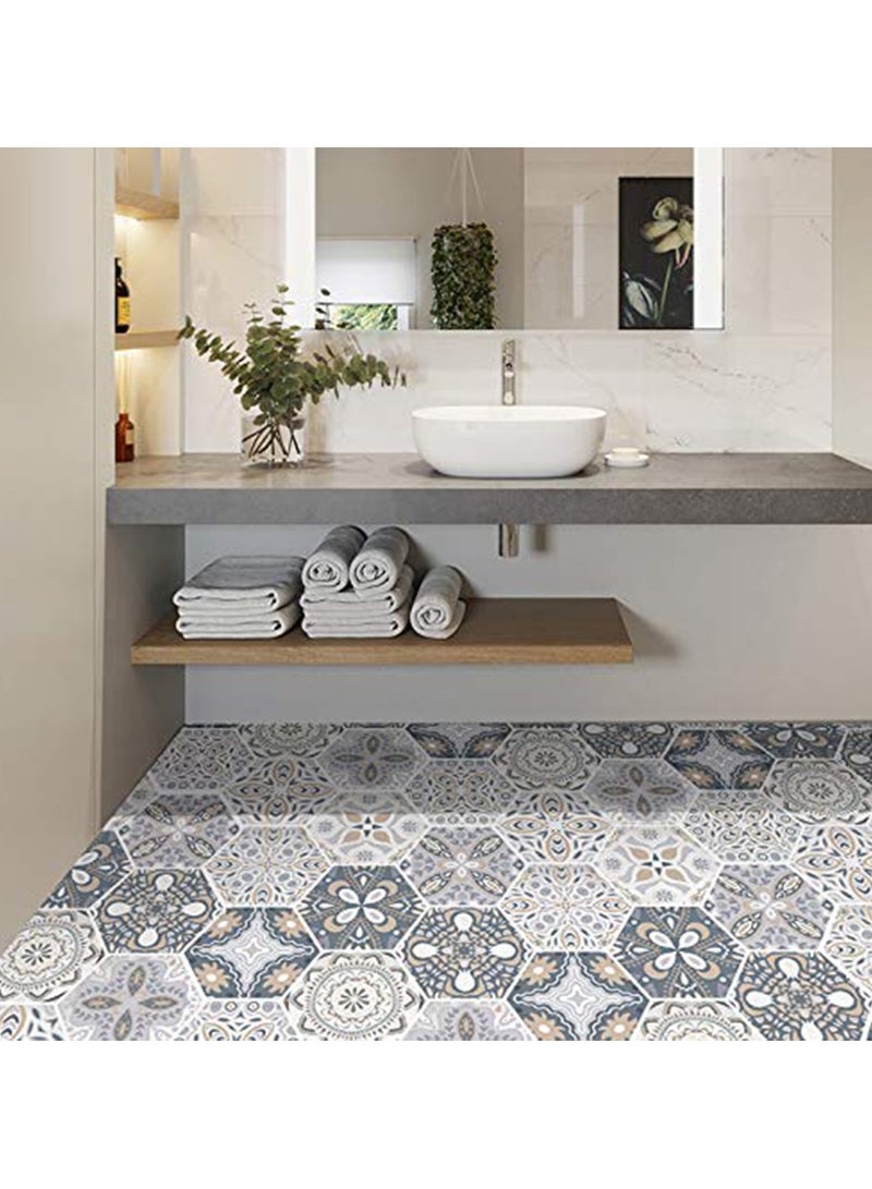 SYOSI استيكر أرضي غير قابل للانزلاق بشكل سداسي SYOSI، 10 قطع ملصقات بلاط مقاومة للماء مضادة للانزلاق، ملصقات ذاتية اللصق، فن ديكور منزلي، أدوات المطبخ، الحمام، غرفة النوم وديكور الحائط - Image 5