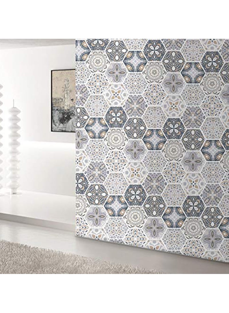 SYOSI استيكر أرضي غير قابل للانزلاق بشكل سداسي SYOSI، 10 قطع ملصقات بلاط مقاومة للماء مضادة للانزلاق، ملصقات ذاتية اللصق، فن ديكور منزلي، أدوات المطبخ، الحمام، غرفة النوم وديكور الحائط - Image 4