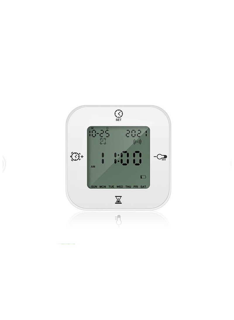 ELIKLIV - Multi-function voice-activated induction temperature and humidity meter, clock, week alarm clock, temperature and humidity, kitchen timer, indoor special clock, alarm clock - Image 1