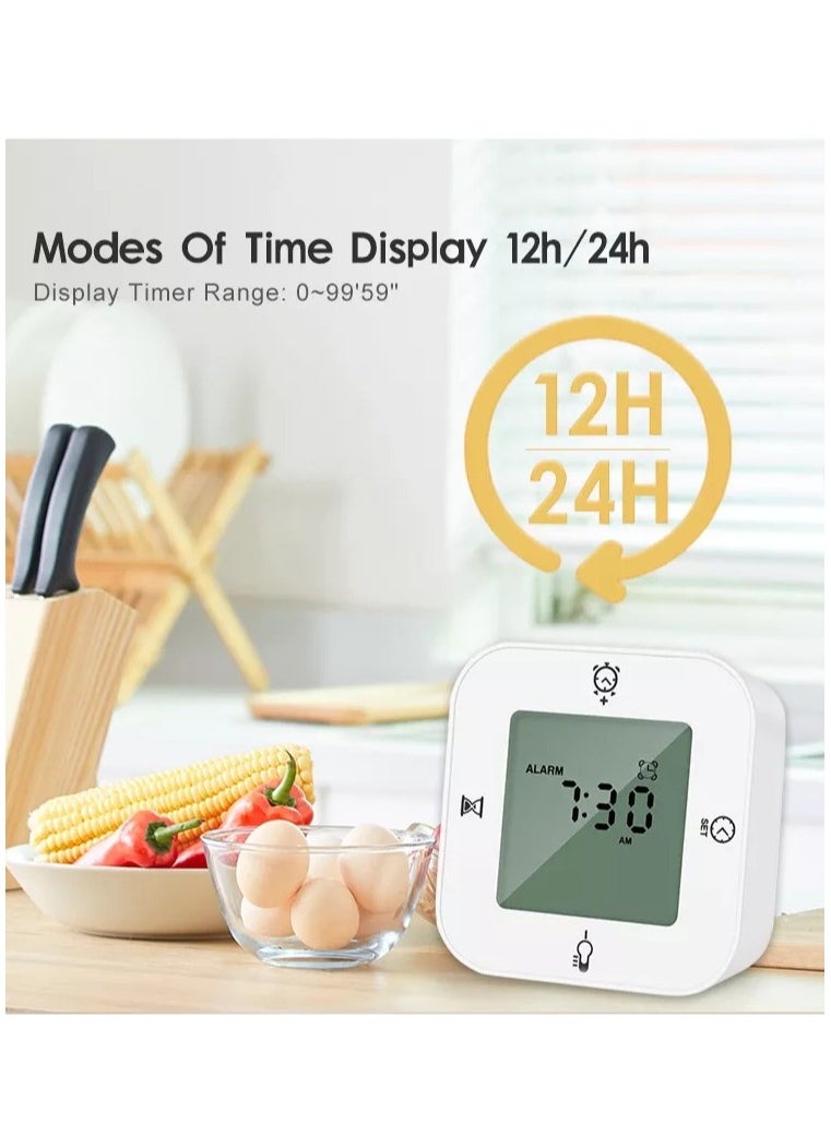 ELIKLIV - Multi-function voice-activated induction temperature and humidity meter, clock, week alarm clock, temperature and humidity, kitchen timer, indoor special clock, alarm clock - Image 1