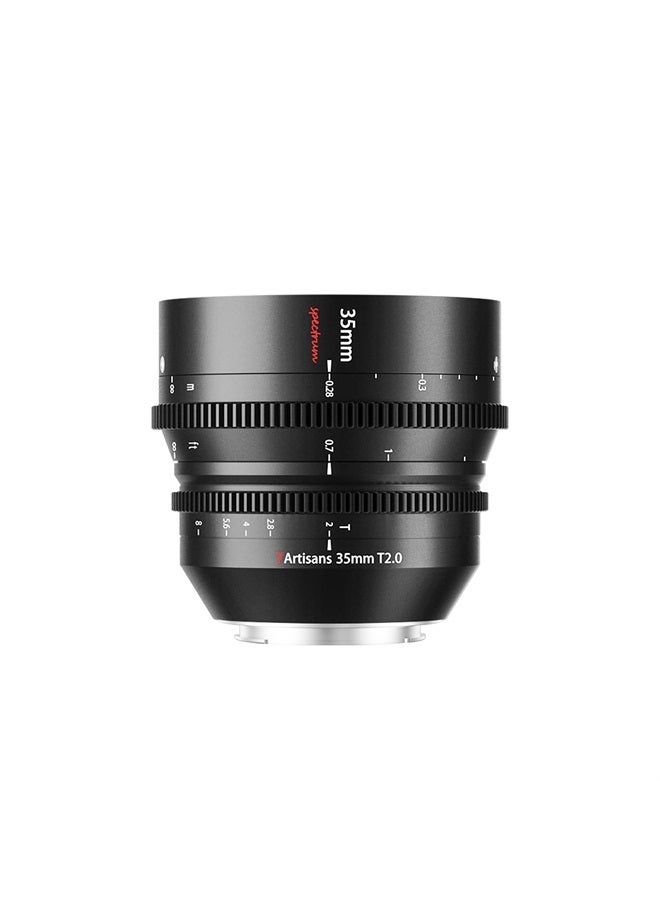 7artisans 35mm T2.0 Large Aperture Full Frame Cine Lens L-Mount, Manual Focus Low Distortion Cinema Lens Mirrorless Cameras Compatible for Sigma FP, Panasonic S1 S1H S5, Leica SL SL2, Black - Image 1
