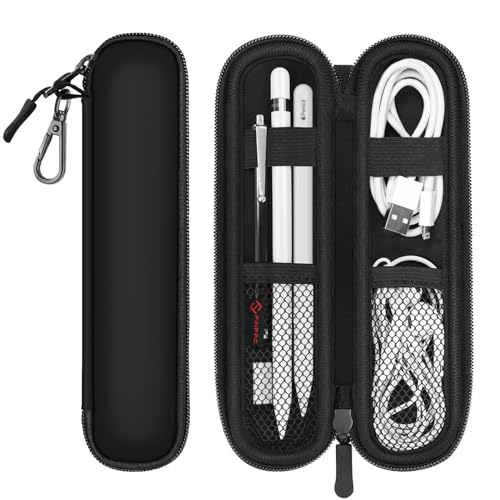 Fintie Pen Holder Case for Apple Pencil Pro, Apple Pencil (USB-C / 1st / 2nd Generation), Soft Neoprene Zipper Carrying Bag Sleeve Pouch for Samsung Stylus, Surface Pen, Black - Image 1