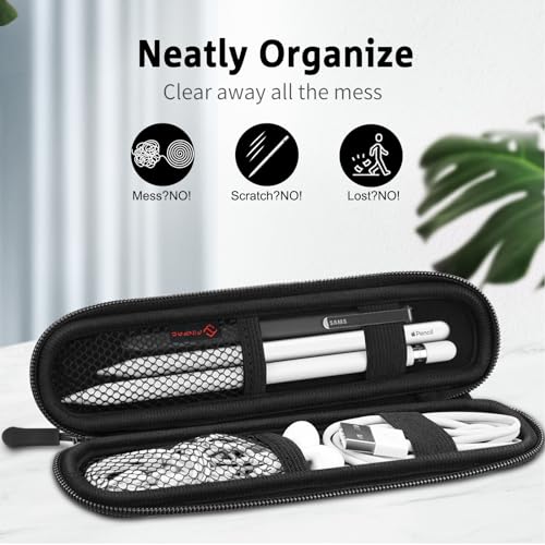 Fintie Pen Holder Case for Apple Pencil Pro, Apple Pencil (USB-C / 1st / 2nd Generation), Soft Neoprene Zipper Carrying Bag Sleeve Pouch for Samsung Stylus, Surface Pen, Black - Image 3